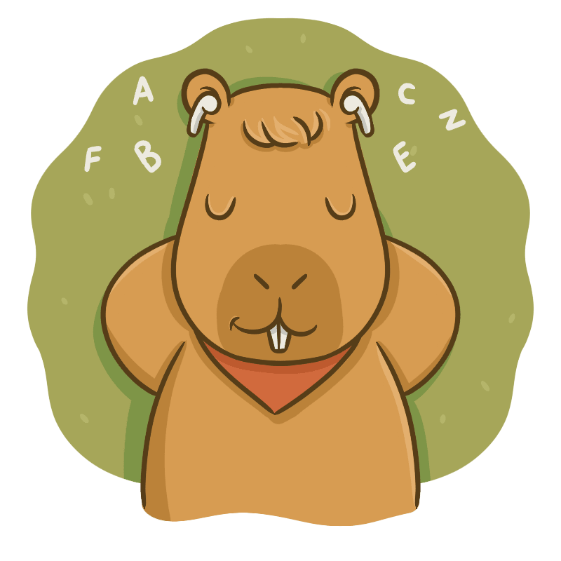 Capybara relaxing in water